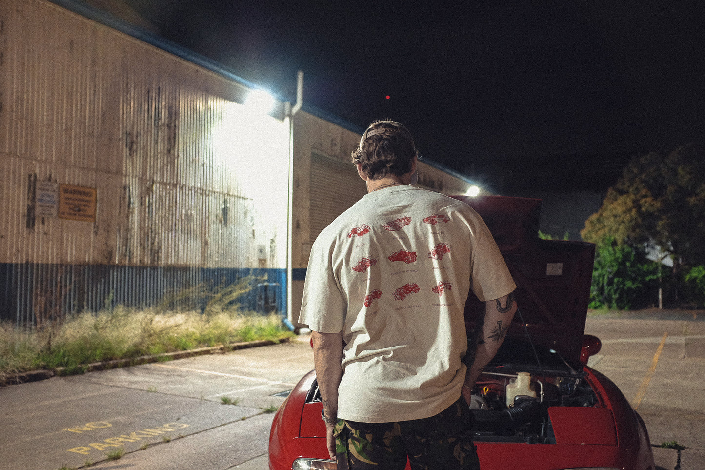 Owner's Manual Heavy Tee | Ivory & Sunrise Red